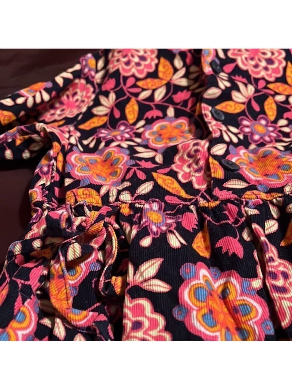 HANNA ANDERSSON girls corduroy autumn floral dress. Size 110 (5) - Picture 7 of 8